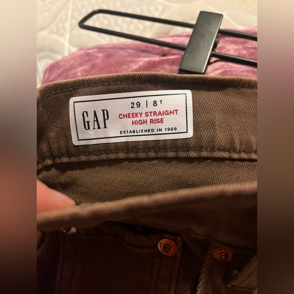 Cheeky straight High Rise Button Brown Jeans - Picture 3 of 4